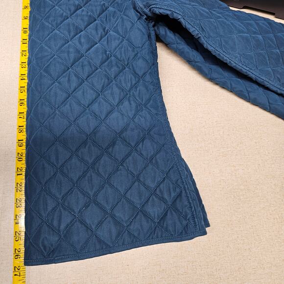 Van Heusen Womens Snap Up Quilted Jacket Sz M Teal Blue Normcore Casual - Picture 7 of 7